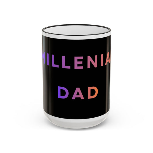 Millennial Dad Accent Rim Coffee Mug –  Fathers 15oz