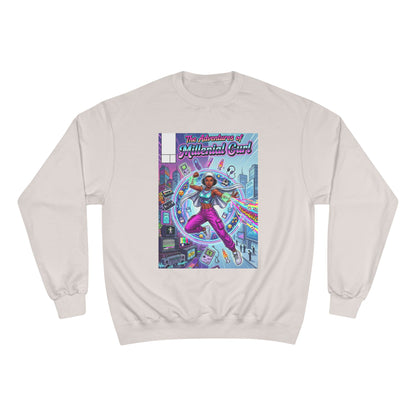 "The Adventures of Millennial Girl" Retro Comic Graphic Crewneck