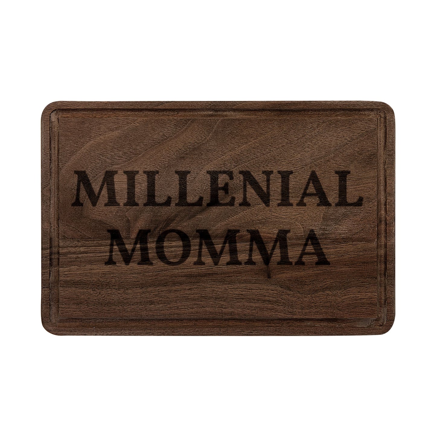 Engraved 'Millennial Momma' Wooden Cutting Board
