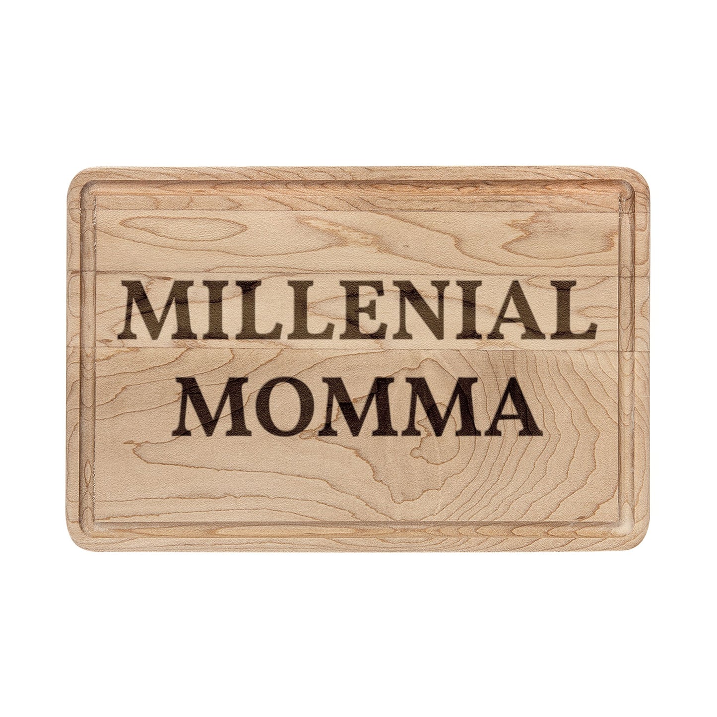 Engraved 'Millennial Momma' Wooden Cutting Board