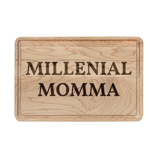 Engraved 'Millennial Momma' Wooden Cutting Board